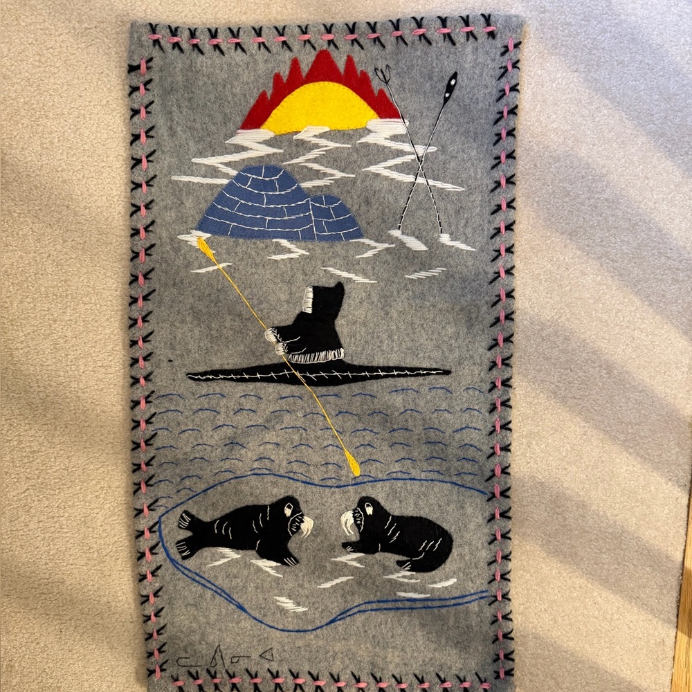 Colorful Inuit Art Wall Hanging